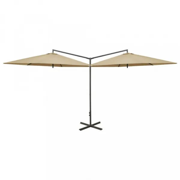 Dvojitý slnečník 600 x 290 cm Dekorhome Zelená