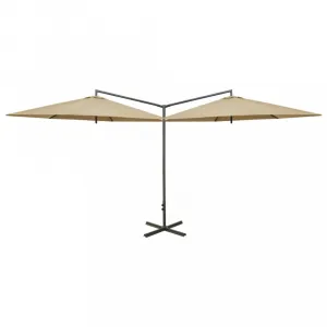 Dvojitý slnečník 600 x 290 cm Dekorhome Zelená