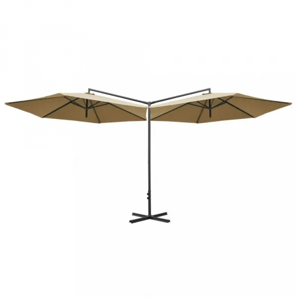 Dvojitý slnečník 600 x 290 cm Dekorhome Zelená