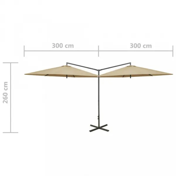 Dvojitý slnečník 600 x 290 cm Dekorhome Zelená