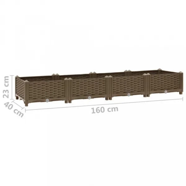Vyvýšený záhon 160x40x23 cm PP Dekorhome Černá
