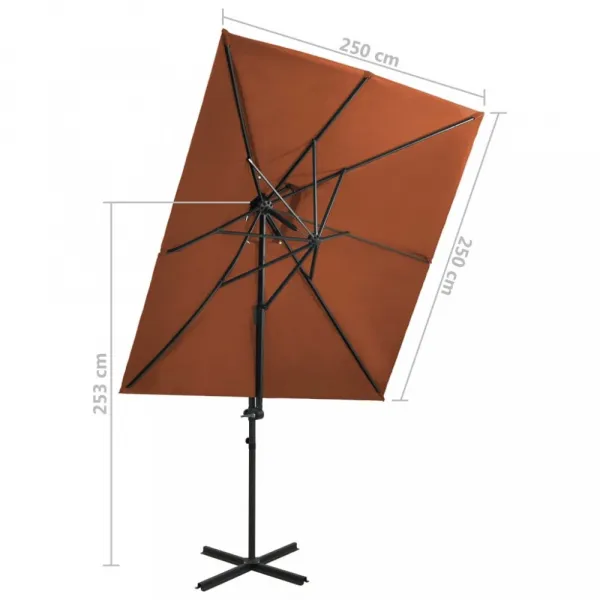 Záhradný slnečník 250 x 250 cm Dekorhome Černá