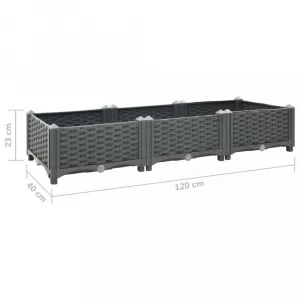 Vyvýšený záhon 120x40x23 cm PP Dekorhome Černá