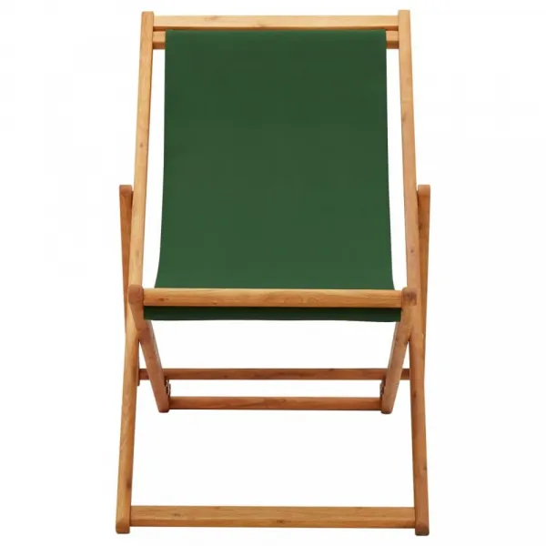 Skladacie plážové kreslo eukalyptus / látka Dekorhome Zelená