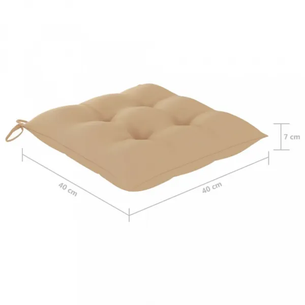 Záhradná stolička 2 ks teak / látka Dekorhome