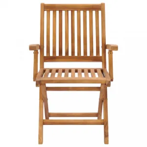 Záhradná stolička 2 ks teak / látka Dekorhome