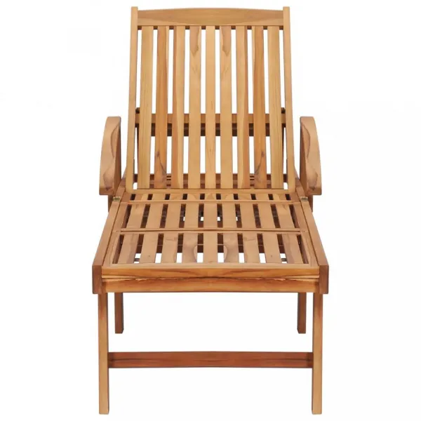 Záhradné lehátko so stolíkom teak / látka Dekorhome Černá