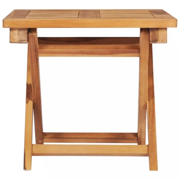 Záhradné lehátko so stolíkom teak / látka Dekorhome Černá