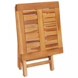 Záhradné lehátko so stolíkom teak / látka Dekorhome Černá