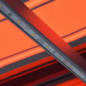 Ručne zaťahovacia markíza s LED svetlom 350x250 cm Dekorhome Bílá / modrá