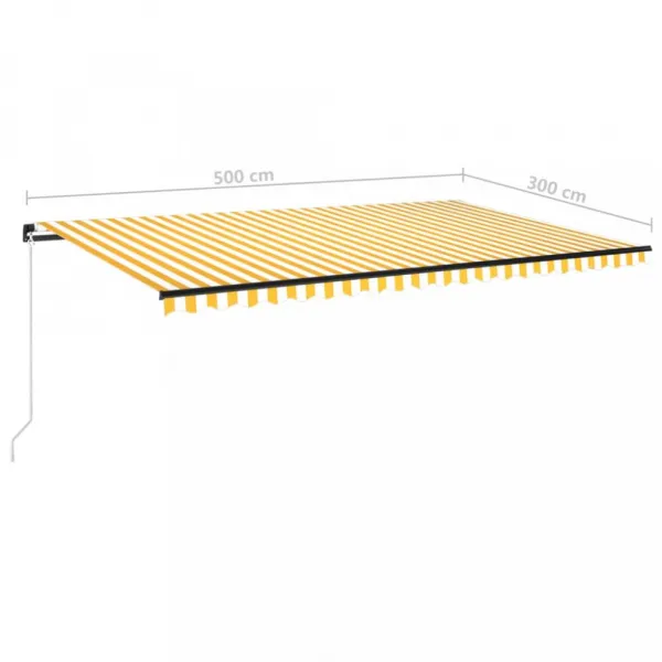 Ručne zaťahovacia markíza 500x300 cm Dekorhome Krémová