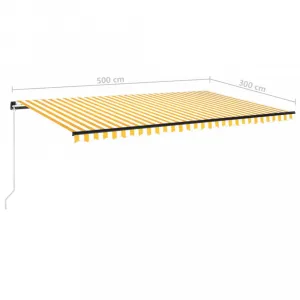 Ručne zaťahovacia markíza 500x300 cm Dekorhome Krémová