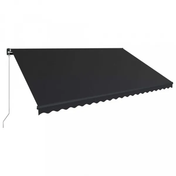 Ručne zaťahovacia markíza s LED svetlom 450x300 cm Dekorhome Bílá / modrá