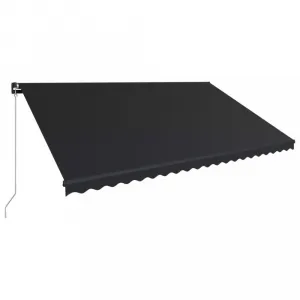 Ručne zaťahovacia markíza s LED svetlom 450x300 cm Dekorhome Bílá / modrá