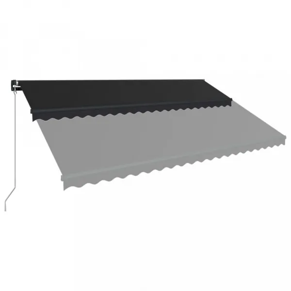 Ručne zaťahovacia markíza s LED svetlom 450x300 cm Dekorhome Bílá / modrá