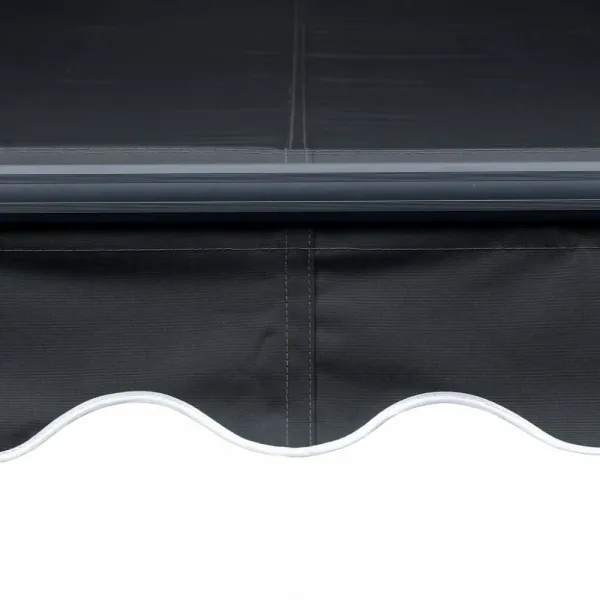 Ručne zaťahovacia markíza s LED svetlom 450x300 cm Dekorhome Bílá / modrá