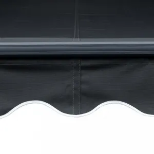 Ručne zaťahovacia markíza s LED svetlom 450x300 cm Dekorhome Bílá / modrá