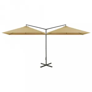 Dvojitý slnečník 600 x 300 cm Dekorhome Antracit