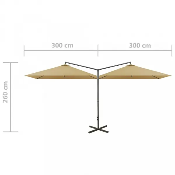 Dvojitý slnečník 600 x 300 cm Dekorhome Antracit