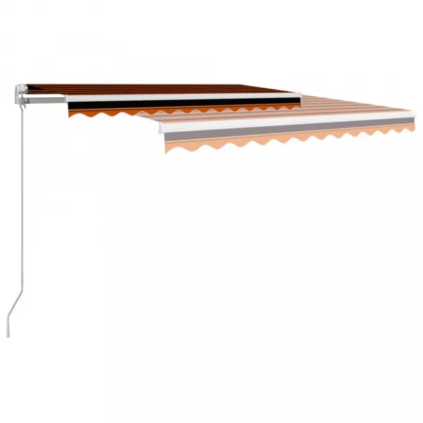 Ručne zaťahovacia markíza 300x250 cm Dekorhome Hnědá / oranžová
