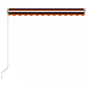 Ručne zaťahovacia markíza 300x250 cm Dekorhome Hnědá / oranžová