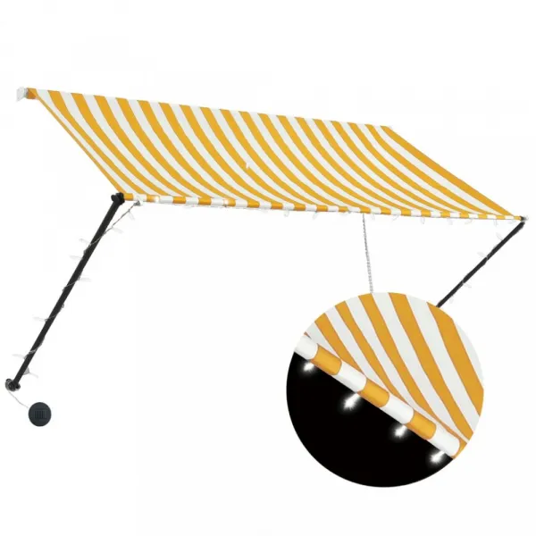 Zaťahovacia markíza s LED svetlom 250x150 cm Dekorhome Antracit