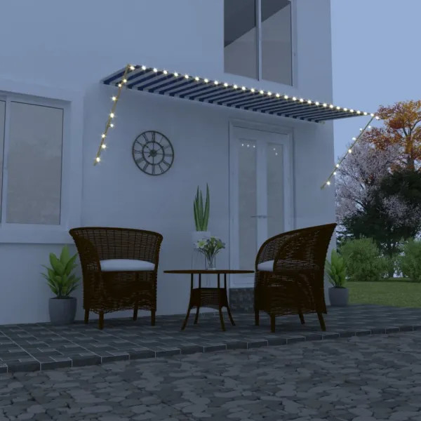 Zaťahovacia markíza s LED svetlom 350x150 cm Dekorhome Antracit