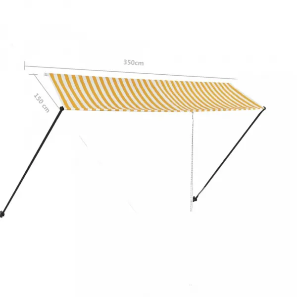 Zaťahovacia markíza s LED svetlom 350x150 cm Dekorhome Antracit