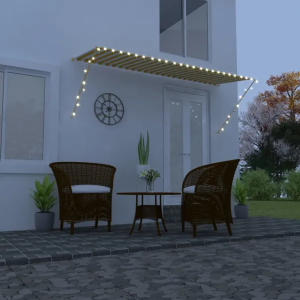 Zaťahovacia markíza s LED svetlom 350x150 cm Dekorhome Antracit