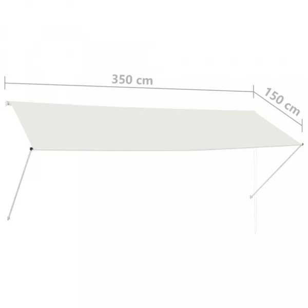 Zaťahovacia markíza 350x150 cm Dekorhome Bílá / modrá