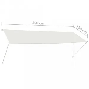 Zaťahovacia markíza 350x150 cm Dekorhome Bílá / modrá