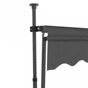 Ručne zaťahovacia markíza s LED svetlom 100x120 cm Dekorhome Bílá / modrá