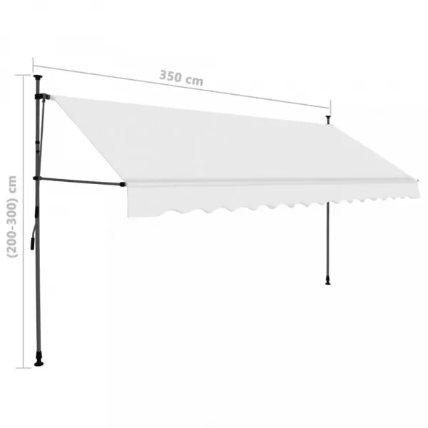 Ručne zaťahovacia markíza s LED svetlom 350x120 cm Dekorhome Bílá / modrá