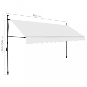 Ručne zaťahovacia markíza s LED svetlom 350x120 cm Dekorhome Bílá / modrá