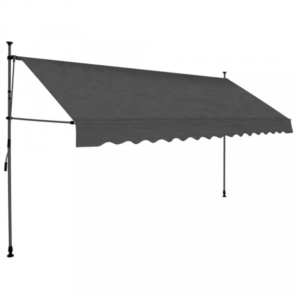 Ručne zaťahovacia markíza s LED svetlom 100x120 cm Dekorhome Bílá / modrá