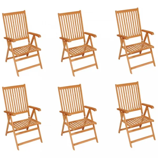 Záhradná stolička 6 ks teak / látka Dekorhome Černá
