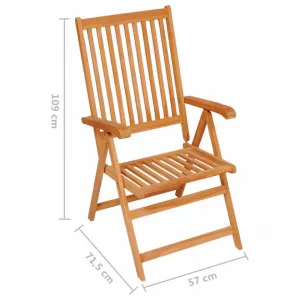 Záhradná stolička 6 ks teak / látka Dekorhome Černá