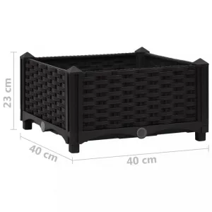 Vyvýšený záhon 40x40x23 cm PP Dekorhome Černá
