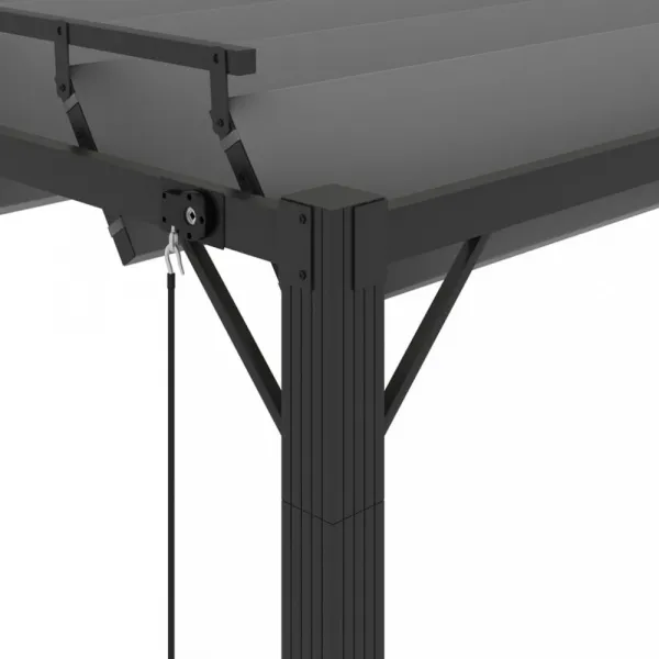 Pergola s lamelovou strechou 3 x 4 m hliník / látka Dekorhome