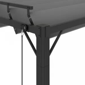 Pergola s lamelovou strechou 3 x 4 m hliník / látka Dekorhome