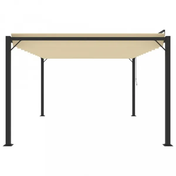 Pergola s lamelovou strechou 3 x 4 m hliník / látka Dekorhome