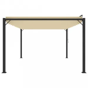Pergola s lamelovou strechou 3 x 4 m hliník / látka Dekorhome