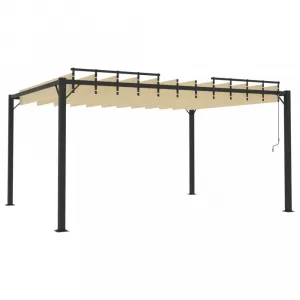 Pergola s lamelovou strechou 3 x 4 m hliník / látka Dekorhome