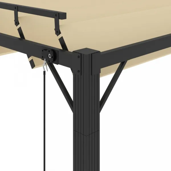 Pergola s lamelovou strechou 3 x 4 m hliník / látka Dekorhome