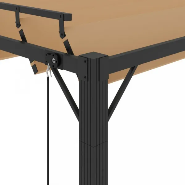 Pergola s lamelovou strechou 3 x 4 m hliník / látka Dekorhome