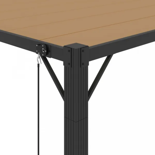 Pergola s lamelovou strechou 3 x 4 m hliník / látka Dekorhome