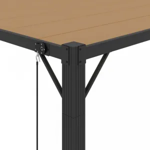 Pergola s lamelovou strechou 3 x 4 m hliník / látka Dekorhome