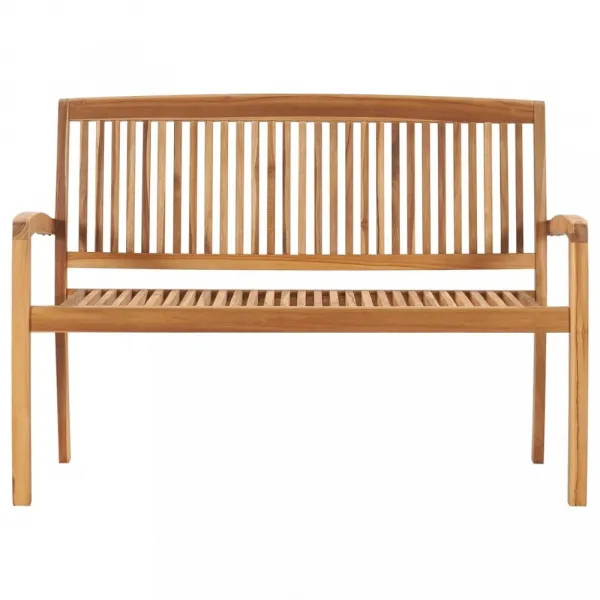 Záhradná lavica teak / látka Dekorhome
