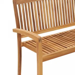 Záhradná lavica teak / látka Dekorhome