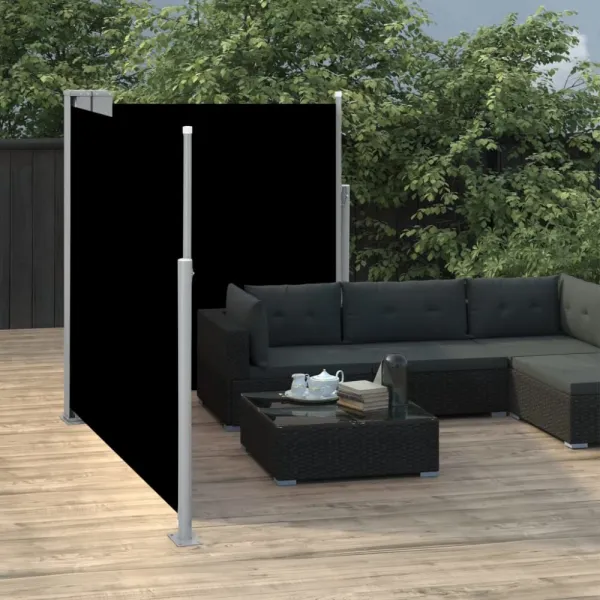 Zaťahovacia bočná markíza 120x600 cm Dekorhome Černá